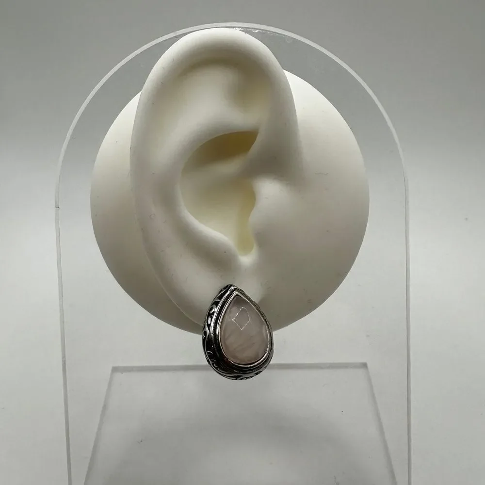 Sterling silver‎ and faceted pear shaped rose quartz stud earrings!